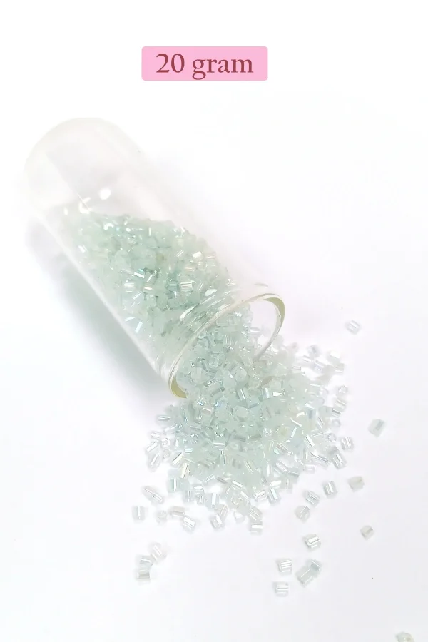 Kesme Cam Boncuk 2mm - 20 Gram - Şeffaf Beyaz -BNC320