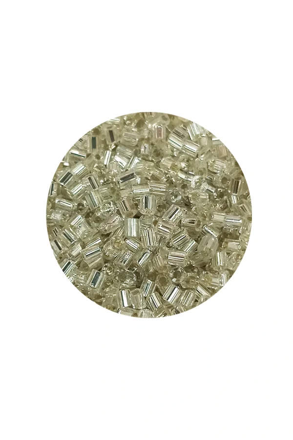 Kesme Cam Boncuk 2mm - 20 Gram - Şeffaf Gümüş -BNC330