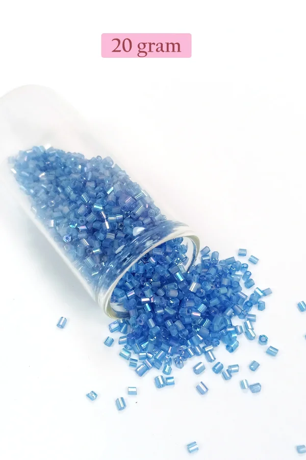 Kesme Cam Boncuk 2mm - 20 Gram - Şeffaf Mavi -BNC326