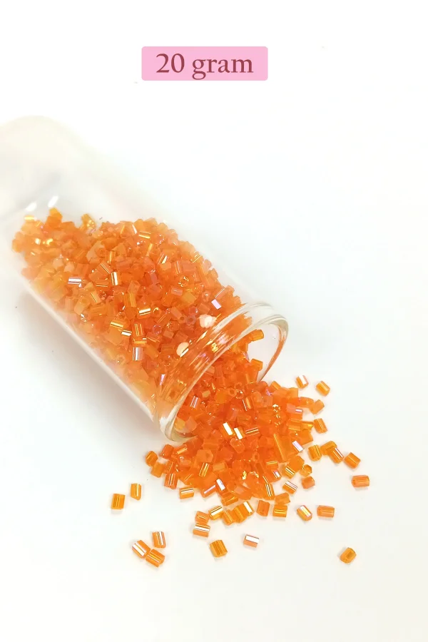 Kesme Cam Boncuk 2mm - 20 Gram - Şeffaf Turuncu -BNC314