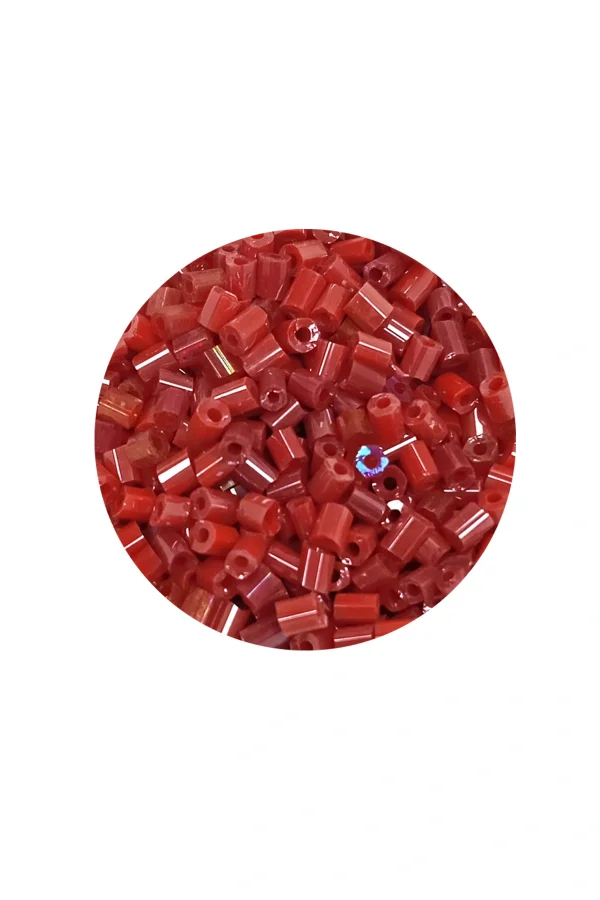 Kesme Cam Boncuk 2mm - 60 Gram - Koyu Kırmızı - BNC370