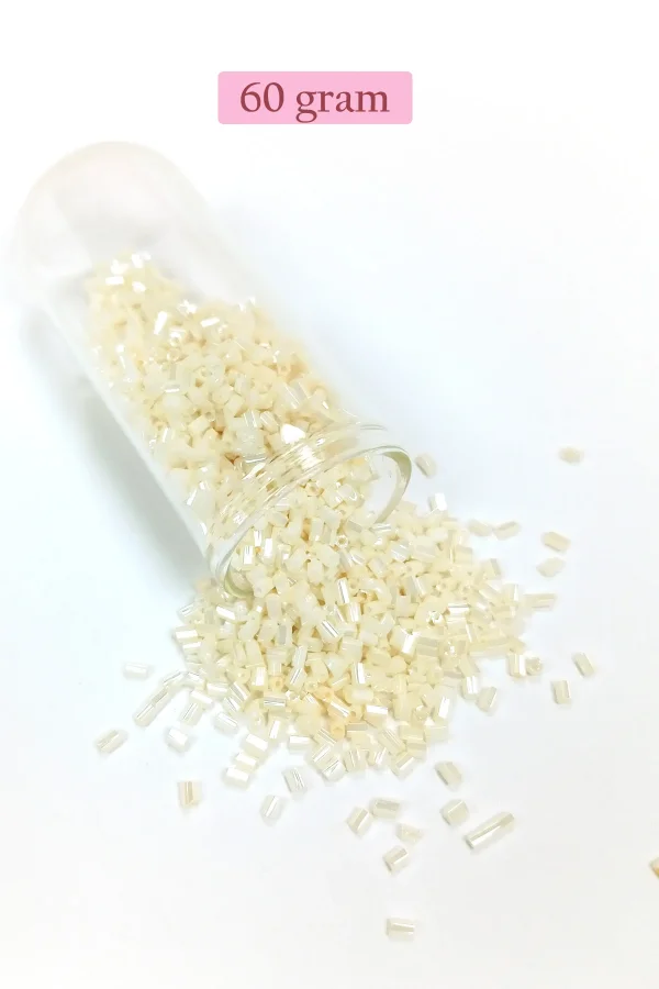 Kesme Cam Boncuk 2mm - 60 Gram - Krem - BNC384