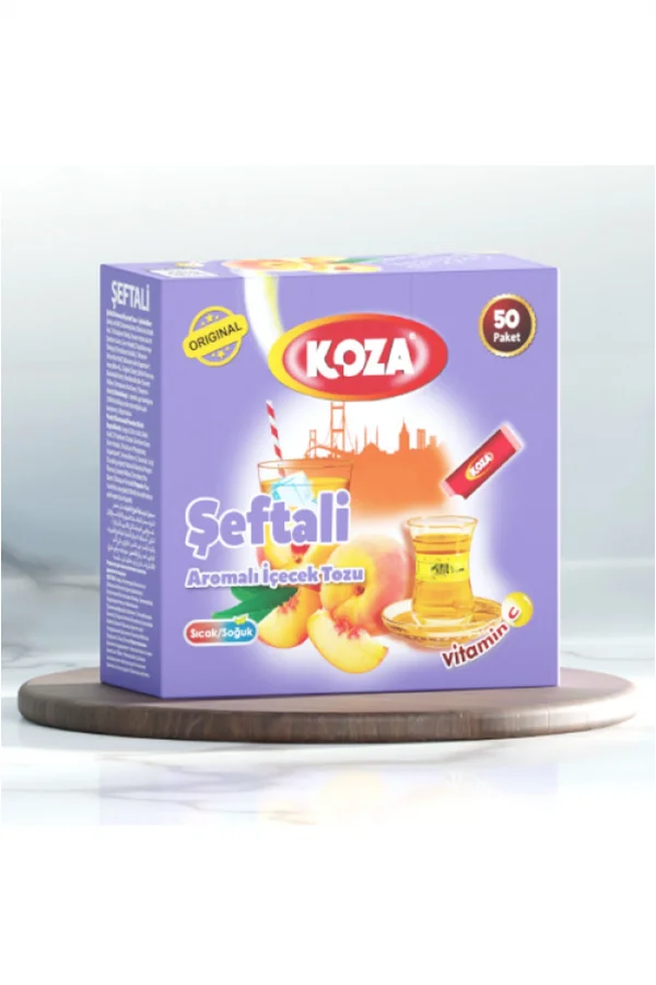 Koza Tek İçimlik Şeftali Aromalı Toz İçecek 50li