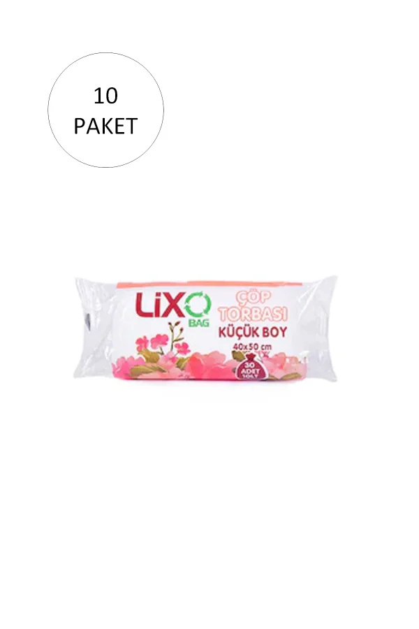 Küçük Boy Çöp Torbası 40 x 50 cm 30 Lu Rulo x 10 Paket = 300 Adet (Şeffaf)