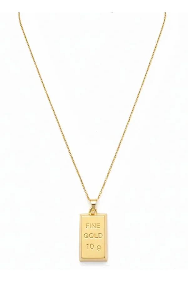 Külçe Altın Kolye - Büyük Boy - Altın