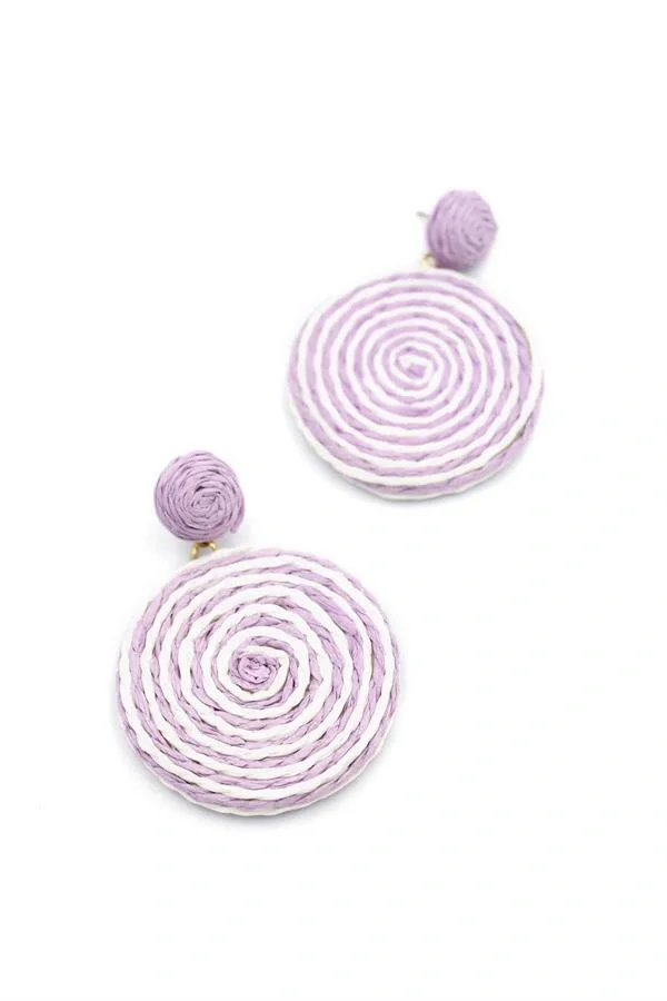 Kumaş Sarmal Küpe - Mor