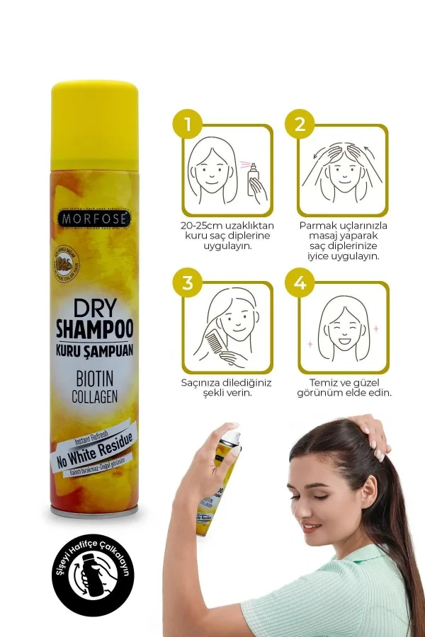 Kuru Şampuan Biotin Collagen 200 ML - Açık Renkli Saçlar - mrfs