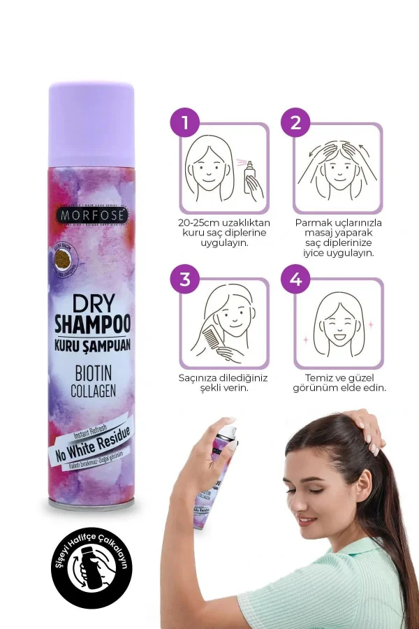 Kuru Şampuan Biotin Collagen 200 ML - Ekstra Hacim - mrfs