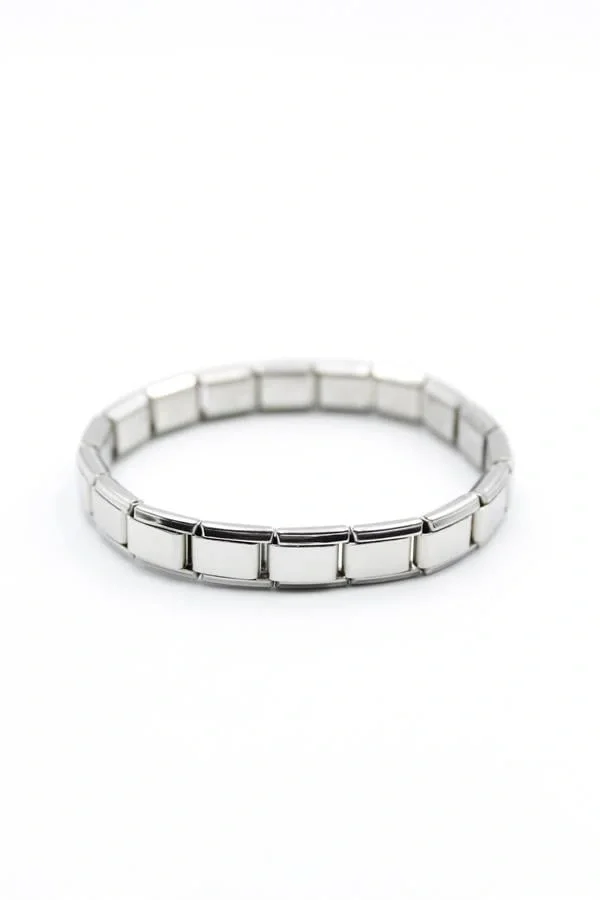 Lastikli Çelik Bileklik - Gümüş