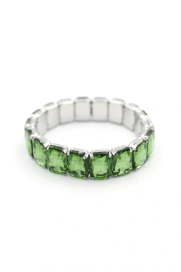 Lastikli Taşlı Bilezik - Yeşil