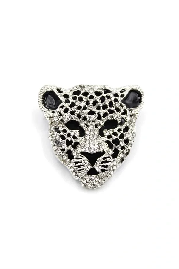 Leopar Broş - Gümüş