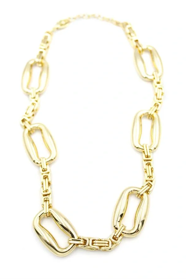 Metal Şekilli Kolye - Altın