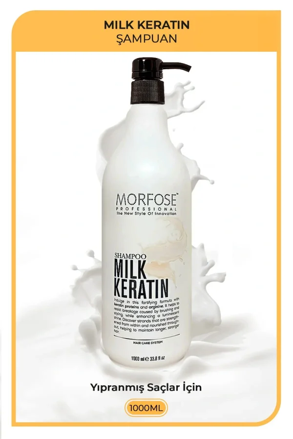 Milk Keratin Şampuan 1000 ML - Besleyici Koruyucu Etki