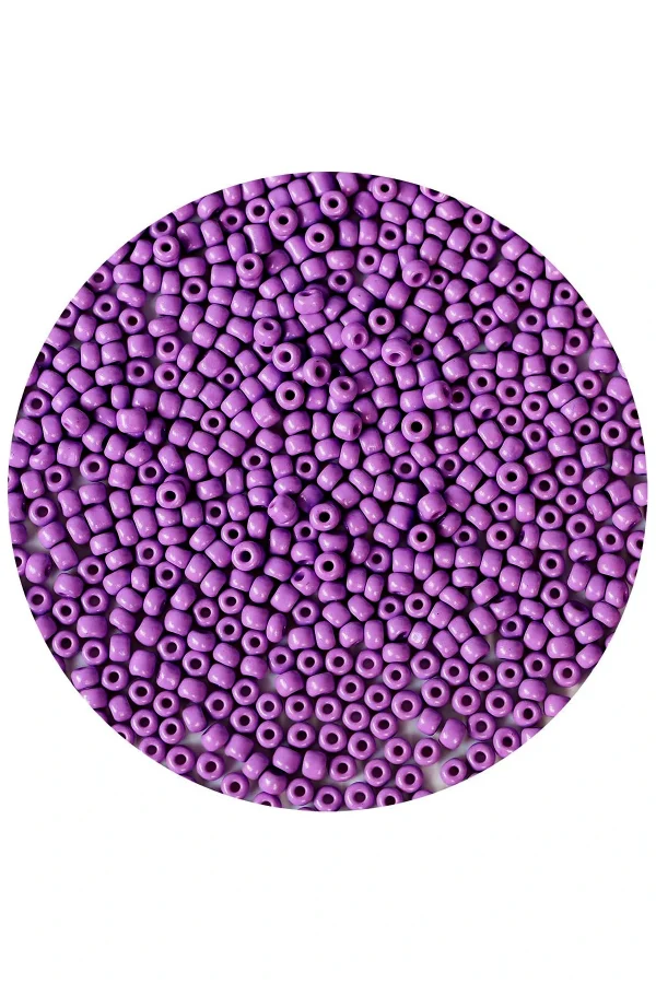 Mor Renk 4 mm Yaklaşık 660 adet / 60 gram Cam Boncuk Oya Yazma Bileklik ve Kolye