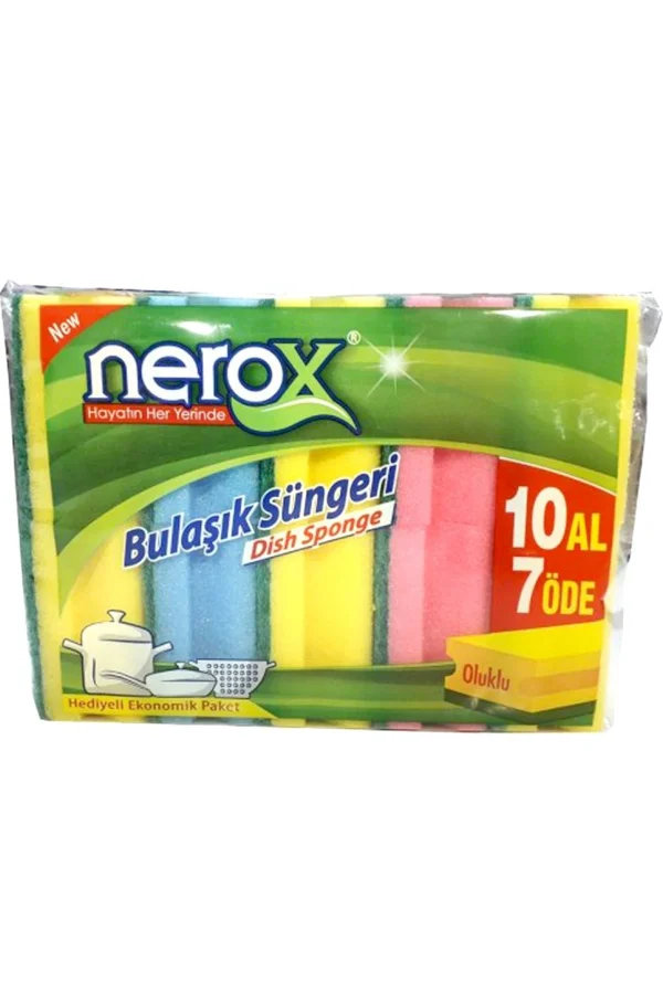 Nerox Bulaşık Süngeri Oluklu 10Lu Royaleks-NRX-F550