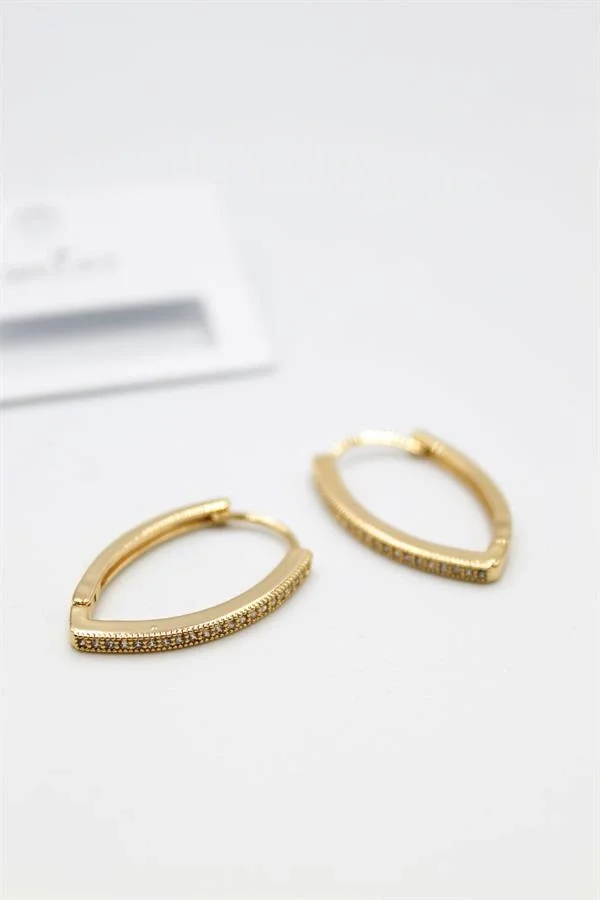 Oval Halka Küpe - Altın