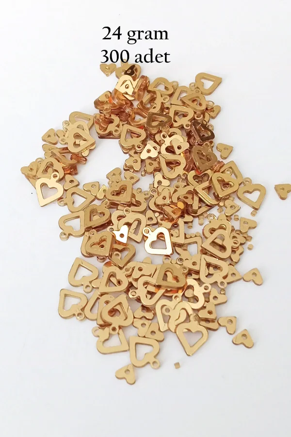 Oya Abiye Bileklik Kolye Pleksi Metalik Plastik Pul Altın Renk 24 gram 300 adet - BNC548
