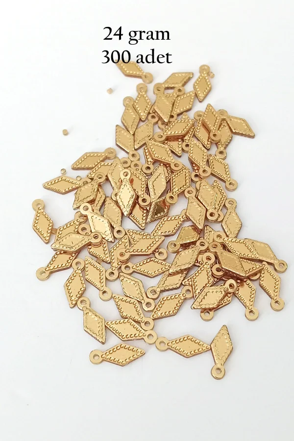 Oya Abiye Bileklik Kolye Pleksi Metalik Plastik Pul Altın Renk 24 gram 300 adet - BNC550