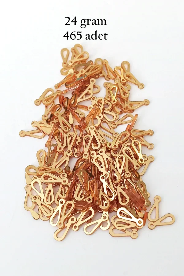 Oya Abiye Bileklik Kolye Pleksi Metalik Plastik Pul Altın Renk 24 gram 465 adet - BNC542