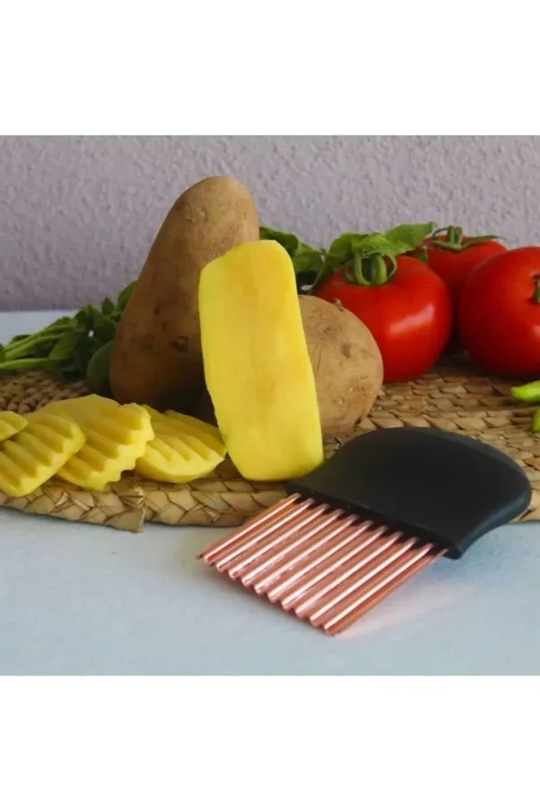 Özel Tutacaklı Şekilli Sebze Ve Meyve Kesme Aleti Cips Doğrayıcı Royaleks-35126
