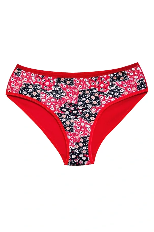 Pamuklu Geniş Kenarlı Likralı Desenli Bato Kadın Külot 3lü Paket Set3