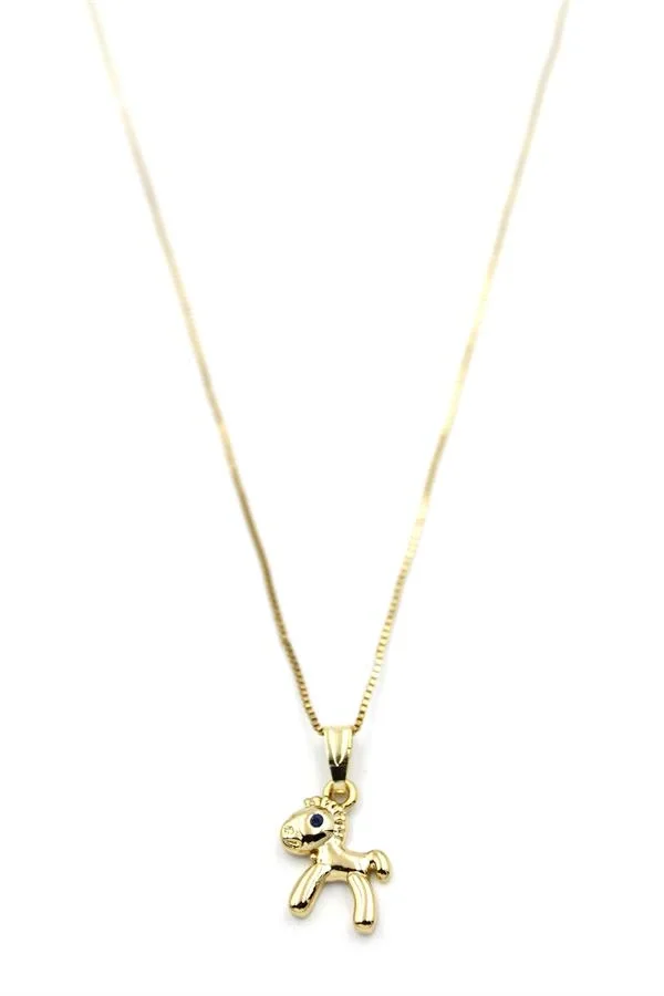 Peluş At Figürü Kolye - Altın