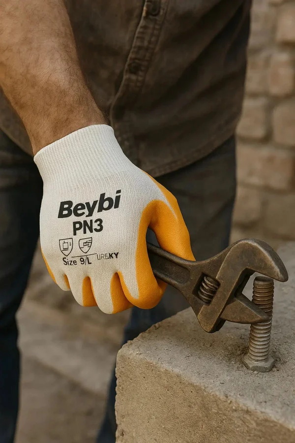 Pn3 Sarı Iş Eldiveni Polyester No:10 Örme Nitril Beybi Royaleks Group - 6 Çift