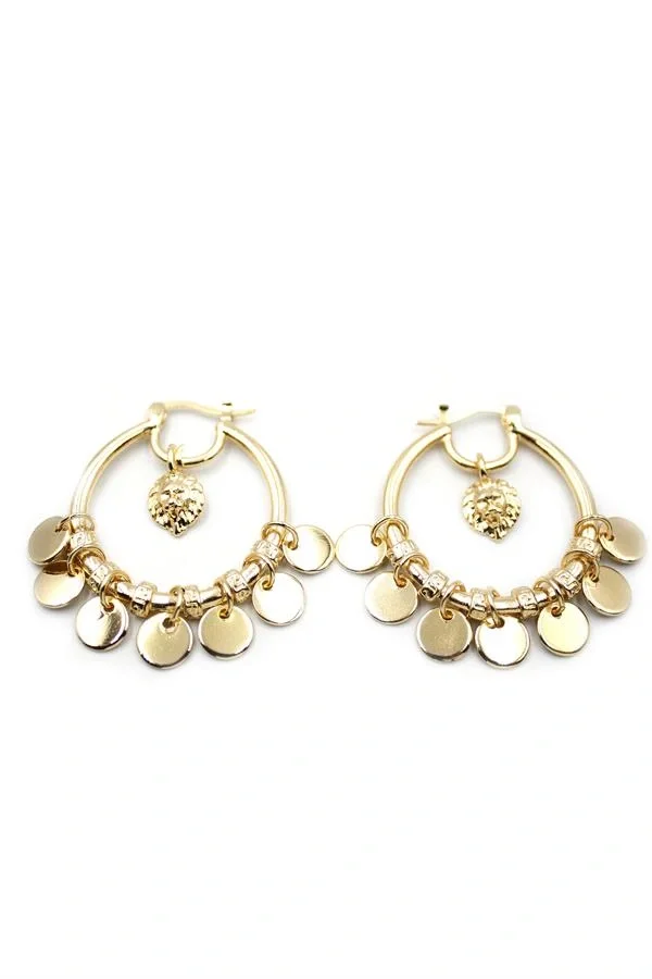 Pullu Halka Küpe - Altın