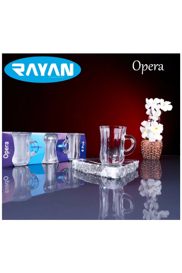 Rayan Opera 6lı Kulplu Çay Bardağı
