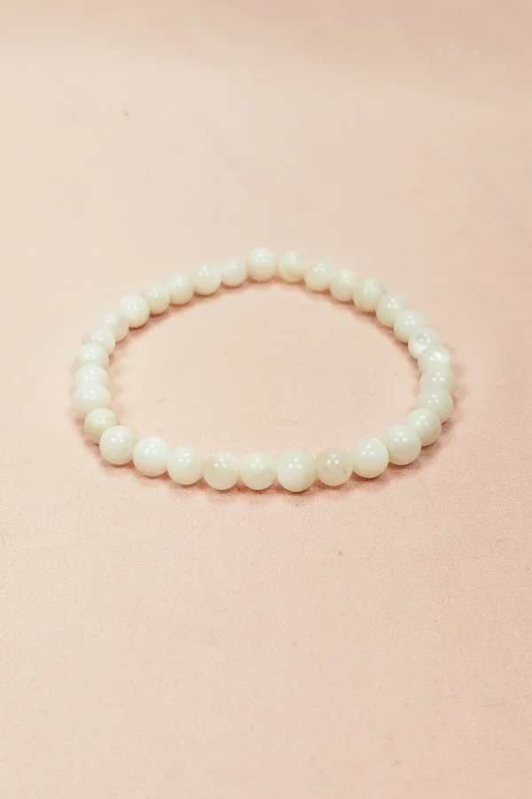 Sedef Doğal Taş Bileklik Kutulu