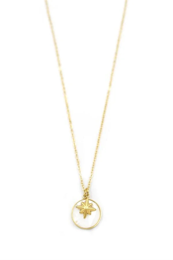 Sedef Kutup Yıldızı Kolye - Altın