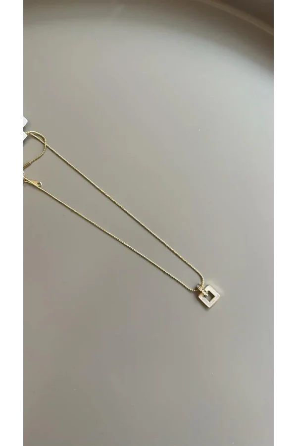 Sedefli Halka Kolye - Altın