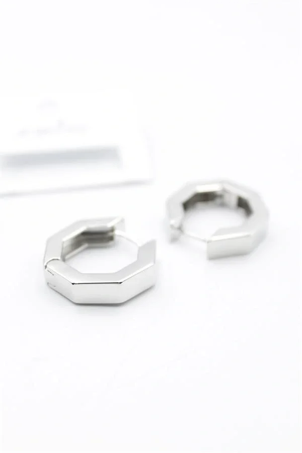 Sekizgen  Küpe - Gümüş