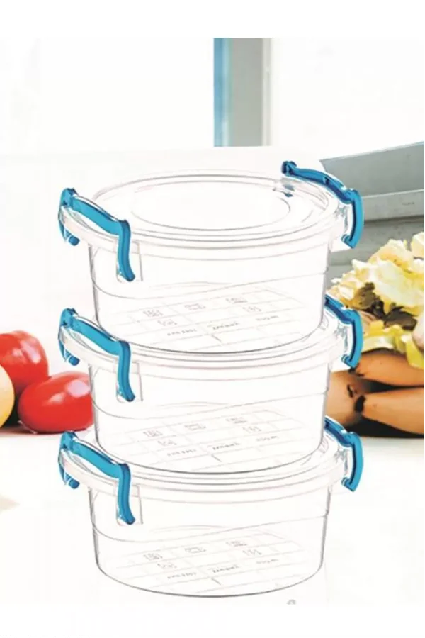 Sweet Yuvarlak Saklama Kabı 3lü Royaleks-ÇNK2320