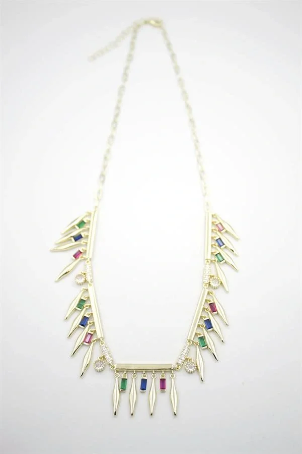 Taş Sallantılı Marka Kolye - Altın