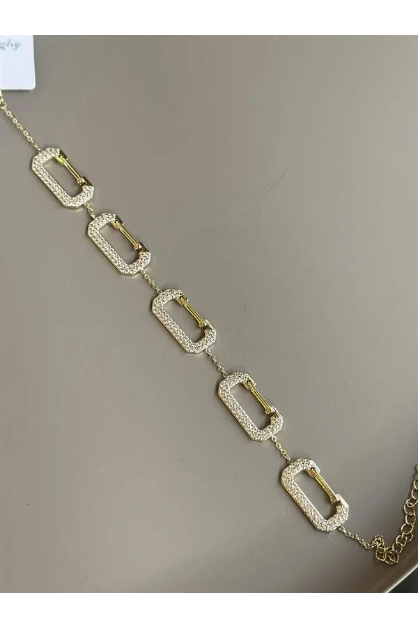 Taşlı Bileklik - Altın