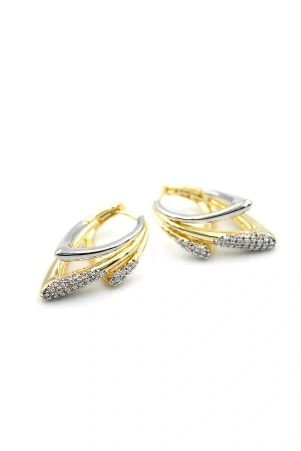 Taşlı Çoklu Küpe - Altın