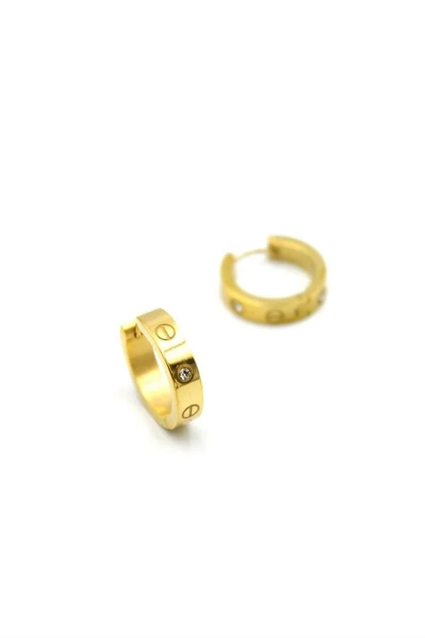 Taşlı CRT Küpe - Altın