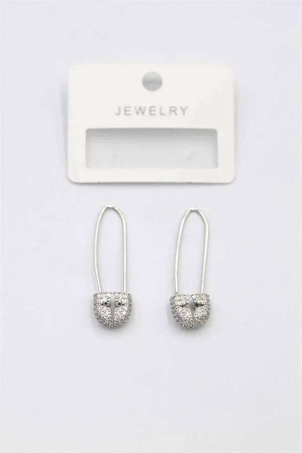 Taşlı Filkete Küpe - Gümüş