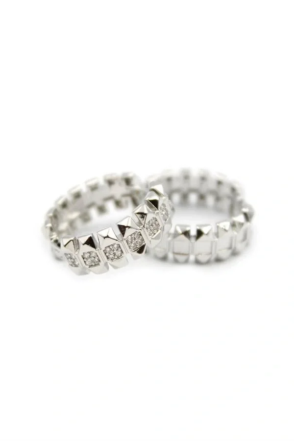 Taşlı Halka Küpe - Gümüş