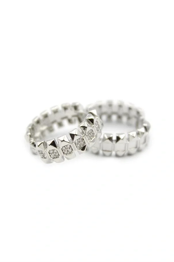 Taşlı Halka Küpe - Gümüş