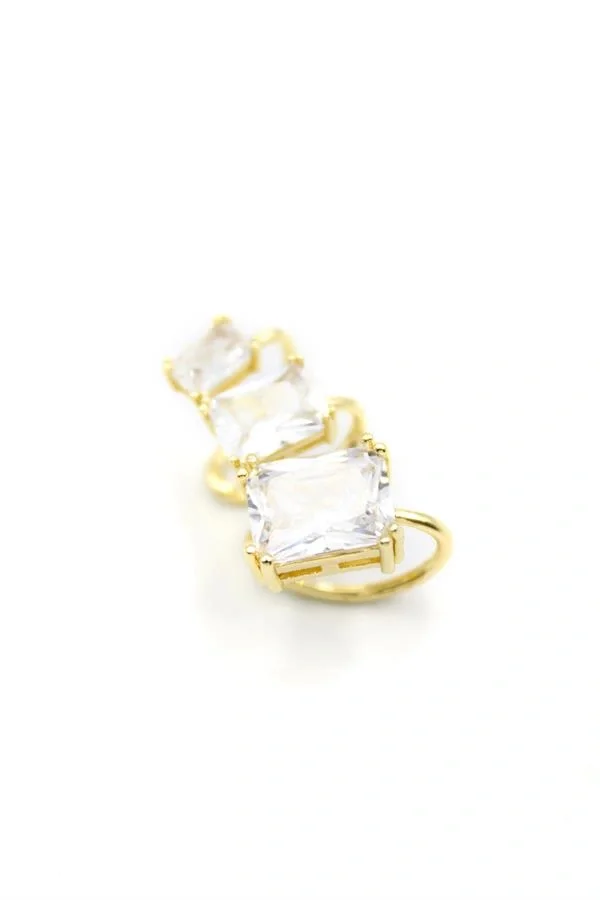 Taşlı Kıkırdak Küpe - Altın