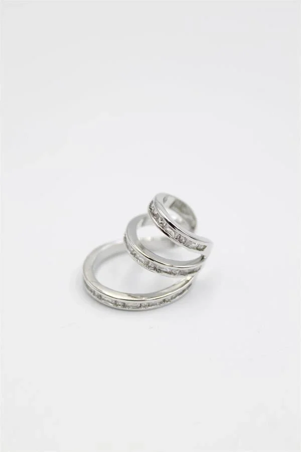 Taşlı Kıkırdak Küpe - Gümüş