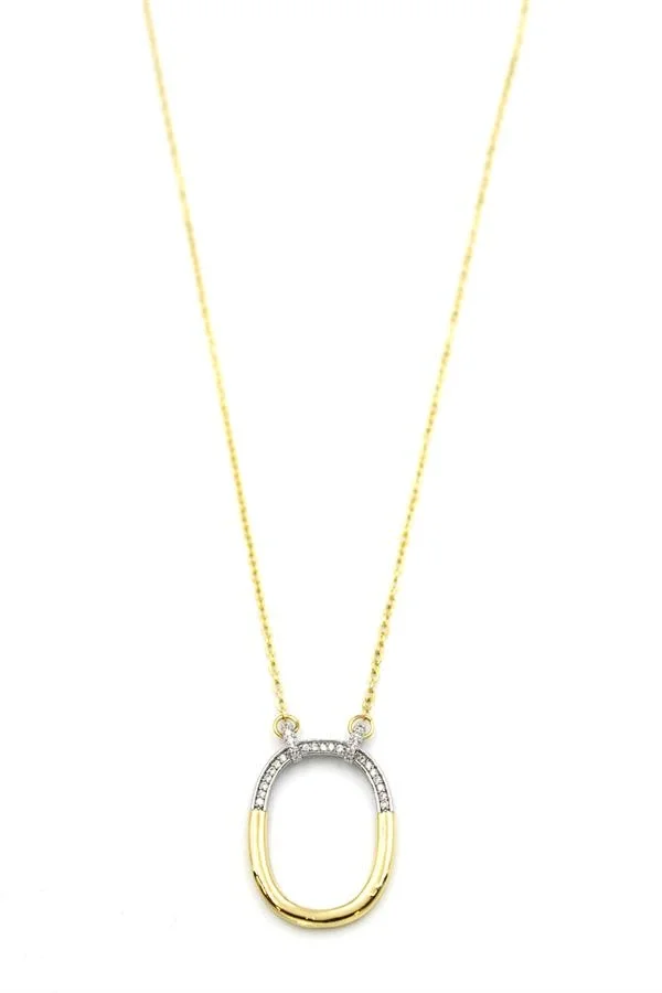 Taşlı Kolye - 14K Altın