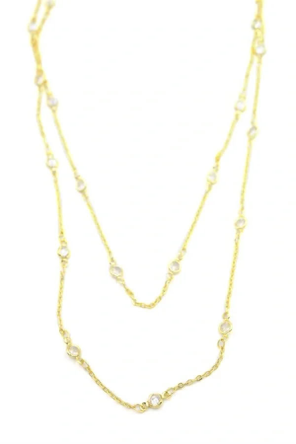 Taşlı Kolye - Altın