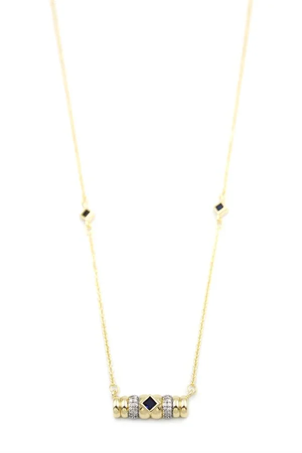 Taşlı Kolye - Siyah
