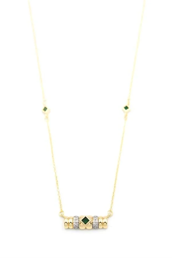 Taşlı Kolye - Yeşil