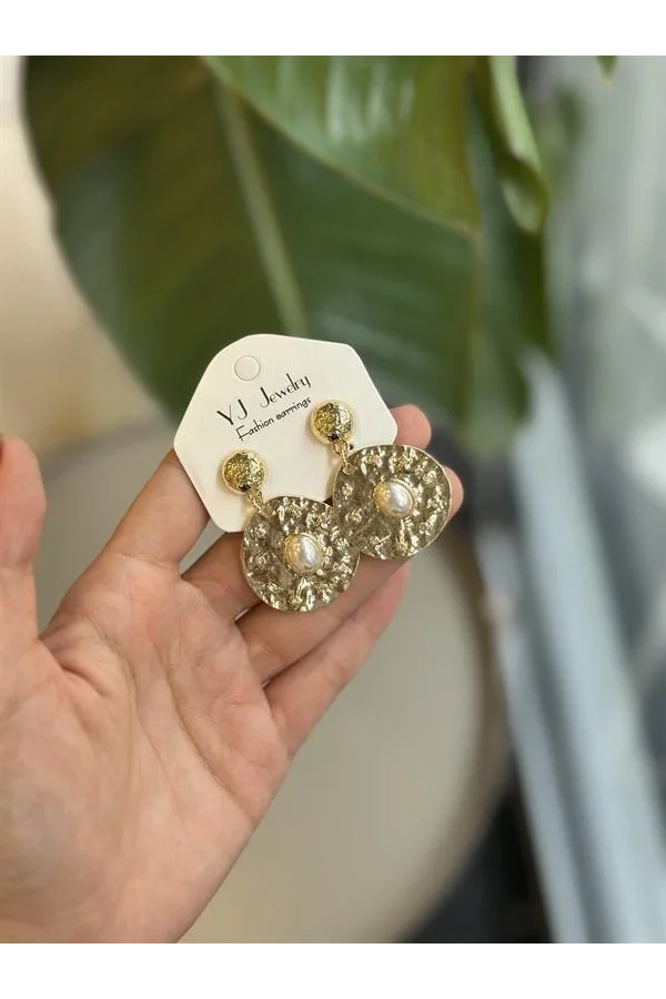 Taşlı Küpe - Altın