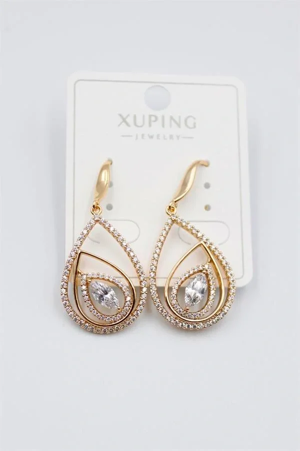 Taşlı Küpe - Altın