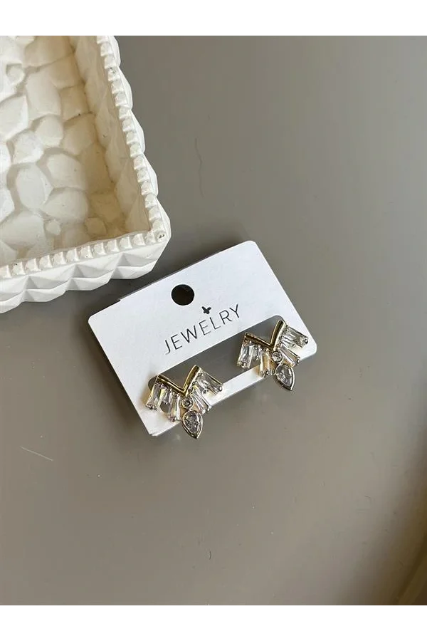 Taşlı Küpe - Altın